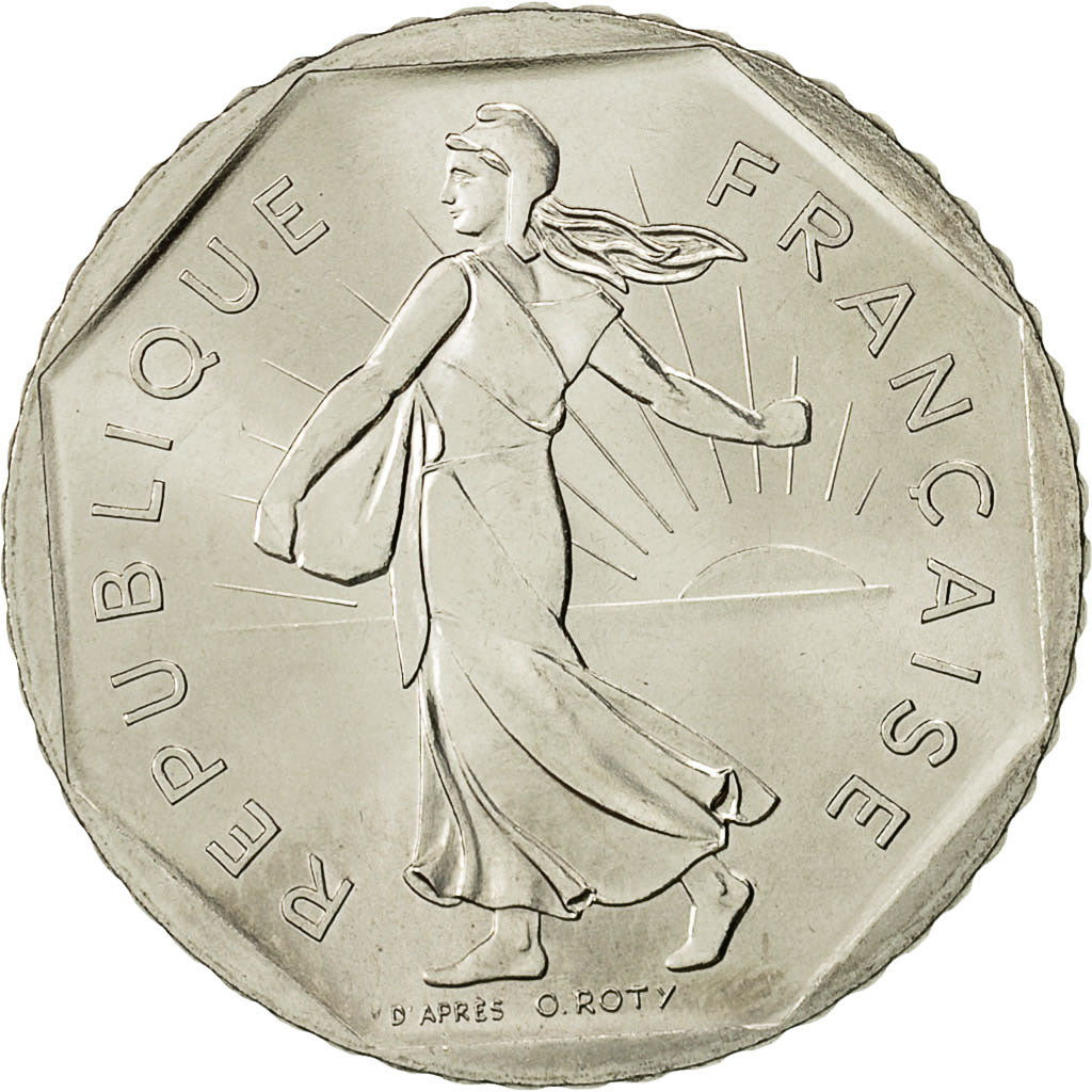 Moneta, Francia, Semeuse, 2 Francs, 1980, FDC, Nichel, KM:942.1, Gadoury:547