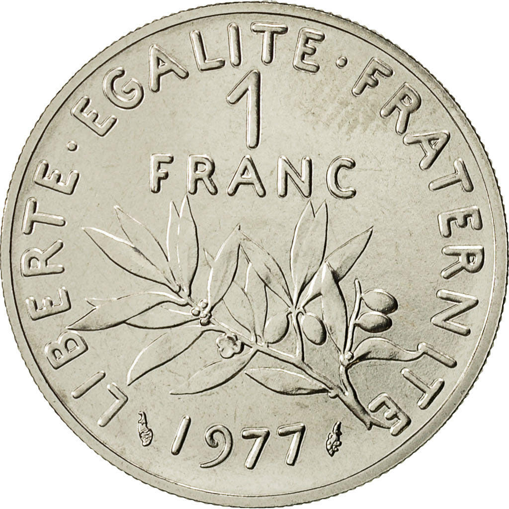 Coin, France, Semeuse, Franc, 1977, Paris, MS(65-70), Nickel, KM:925.1