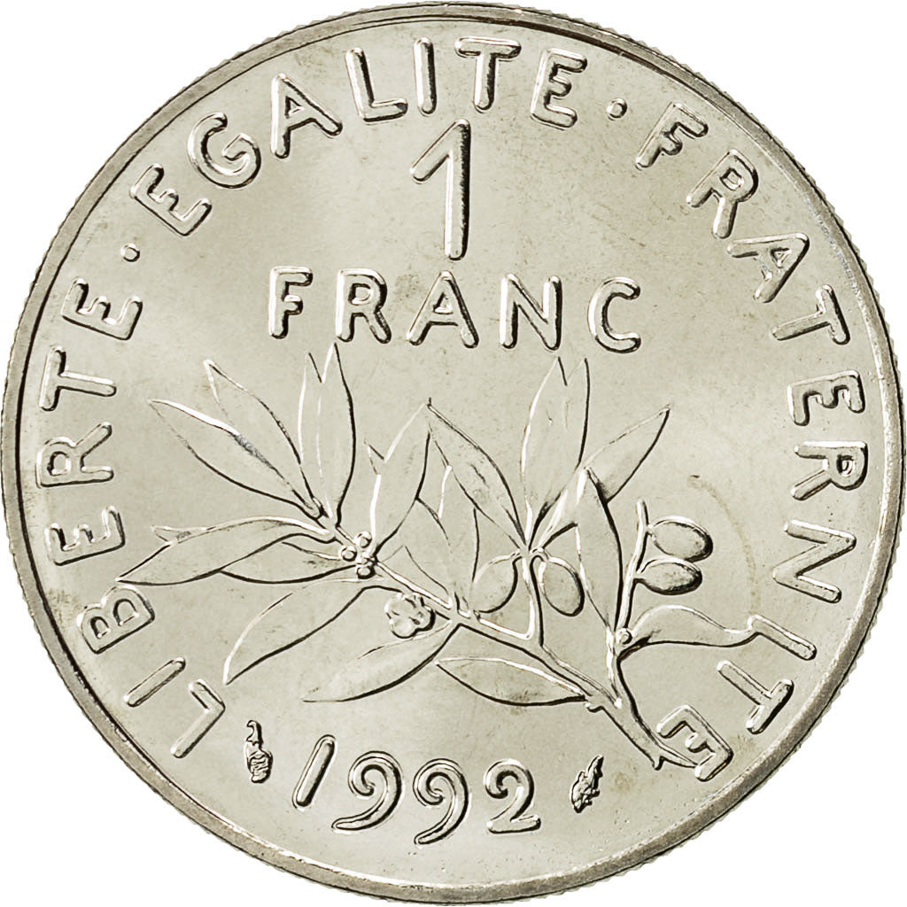 Monnaie, France, Semeuse, Franc, 1992, Paris, Frappe médaille, FDC, Nickel