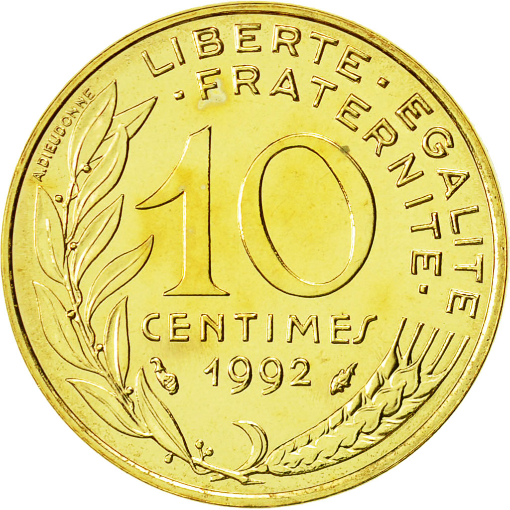 Coin, France, Marianne, 10 Centimes, 1992, Paris, Frappe médaille, MS(65-70)