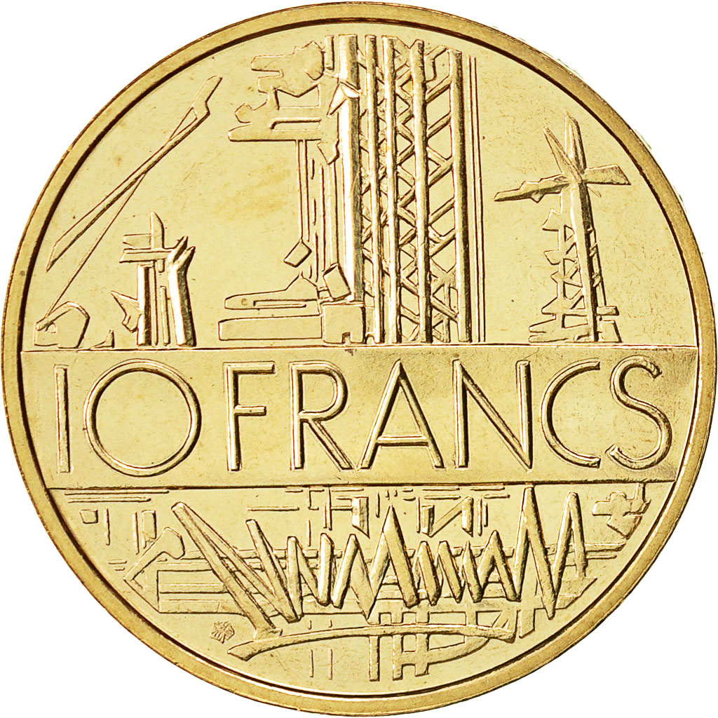 Coin, France, Mathieu, 10 Francs, 1977, MS(65-70), Nickel-brass, KM:940