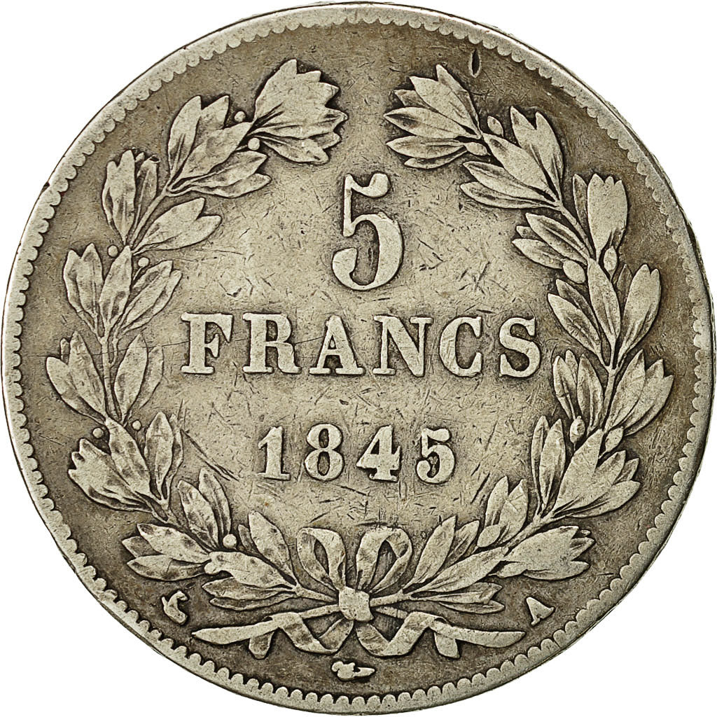 Coin, France, Louis-Philippe, 5 Francs, 1845, Lille, VF(30-35), Silver