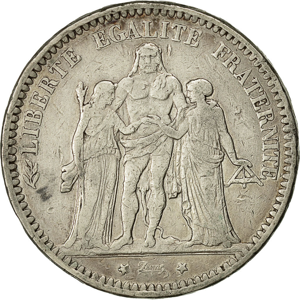 Monnaie, France, Hercule, 5 Francs, 1871, Paris, Trident, TB+, Gadoury 744