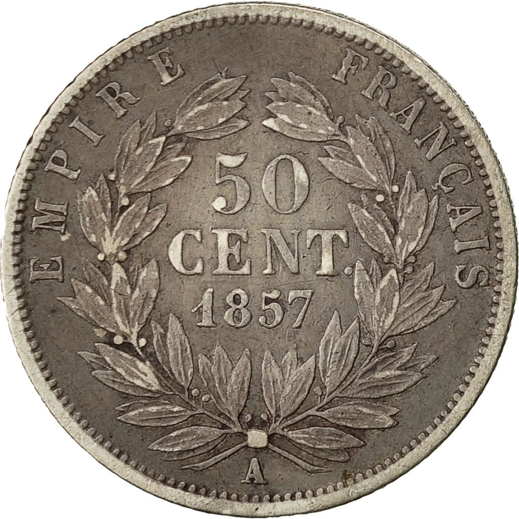 Coin, France, Napoleon III, 50 Centimes, 1857, Paris, VF(30-35), KM 794.1