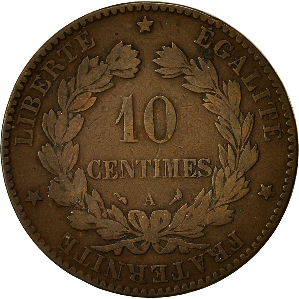 Coin, France, Cérès, 10 Centimes, 1896, Paris, Torche, VF(20-25), Bronze