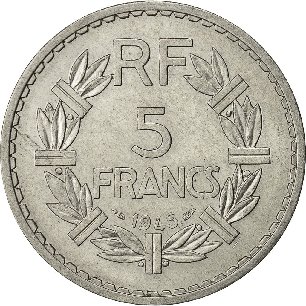 Monnaie, France, Lavrillier, 5 Francs, 1945, Paris, SUP, Aluminium, Gadoury:766