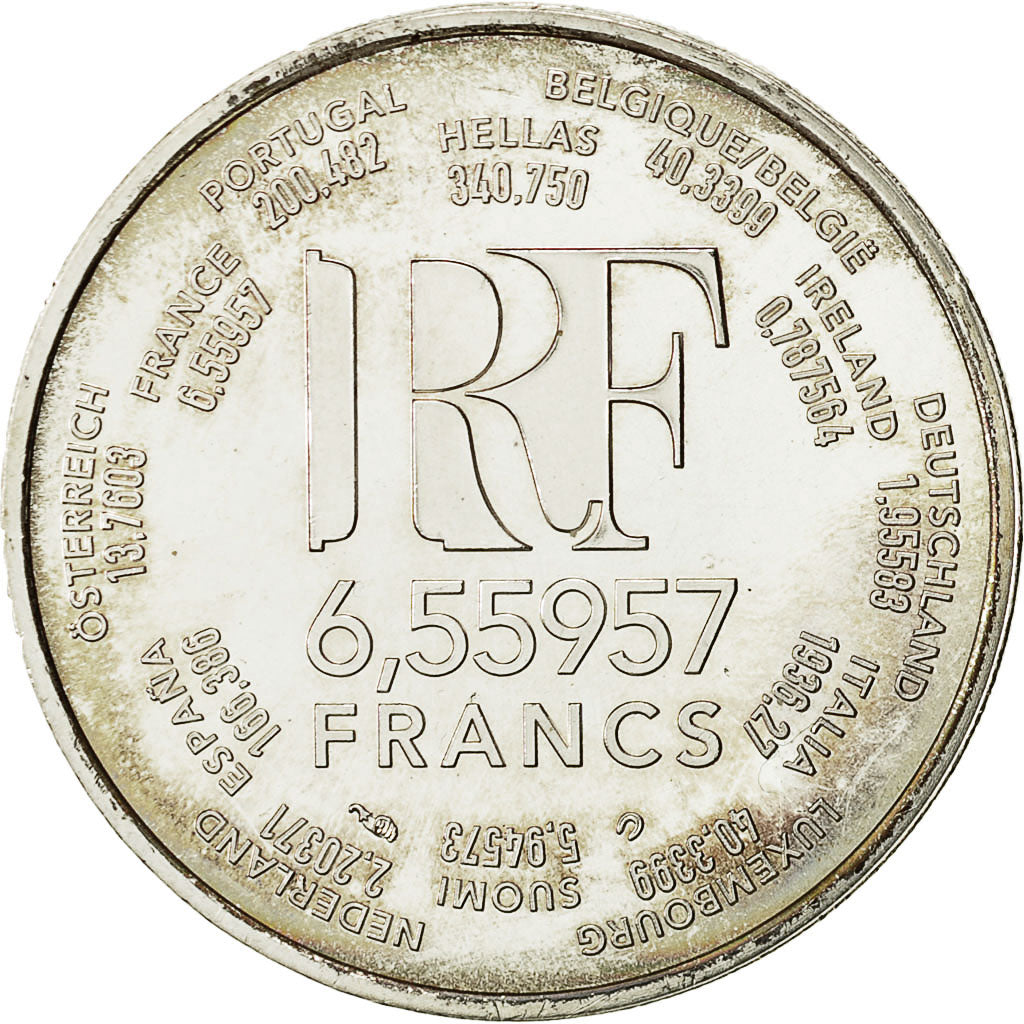 Coin, France, 6.55957 Francs, 2001, Paris, MS(63), Silver, KM:1265.1