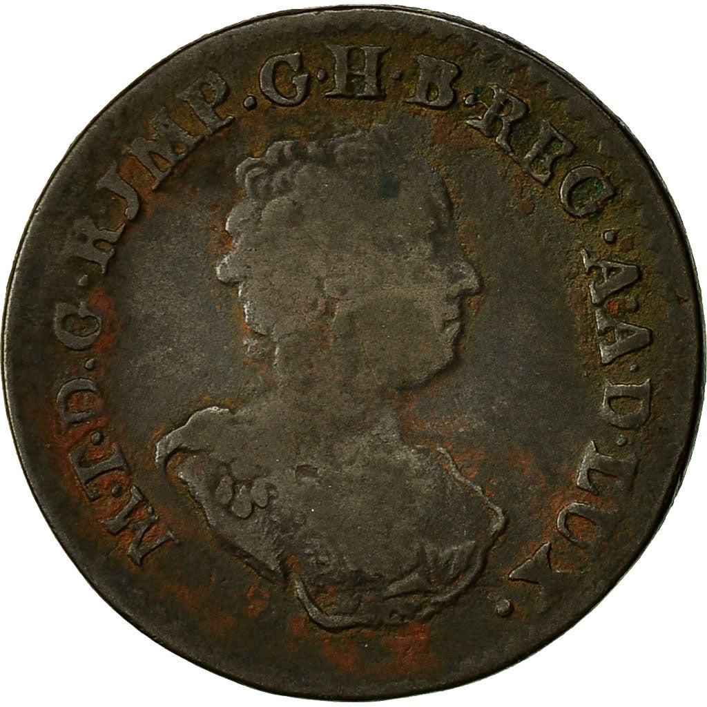 Coin, Luxembourg, Maria Theresa, Liard, 1757, Brussels, VF(20-25), Copper, KM:1