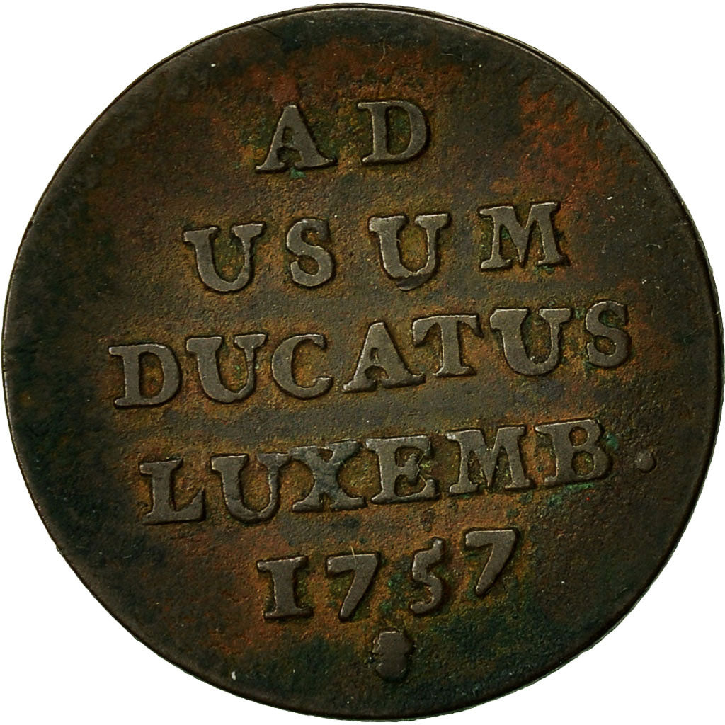 Coin, Luxembourg, Maria Theresa, Liard, 1757, Brussels, VF(20-25), Copper, KM:1