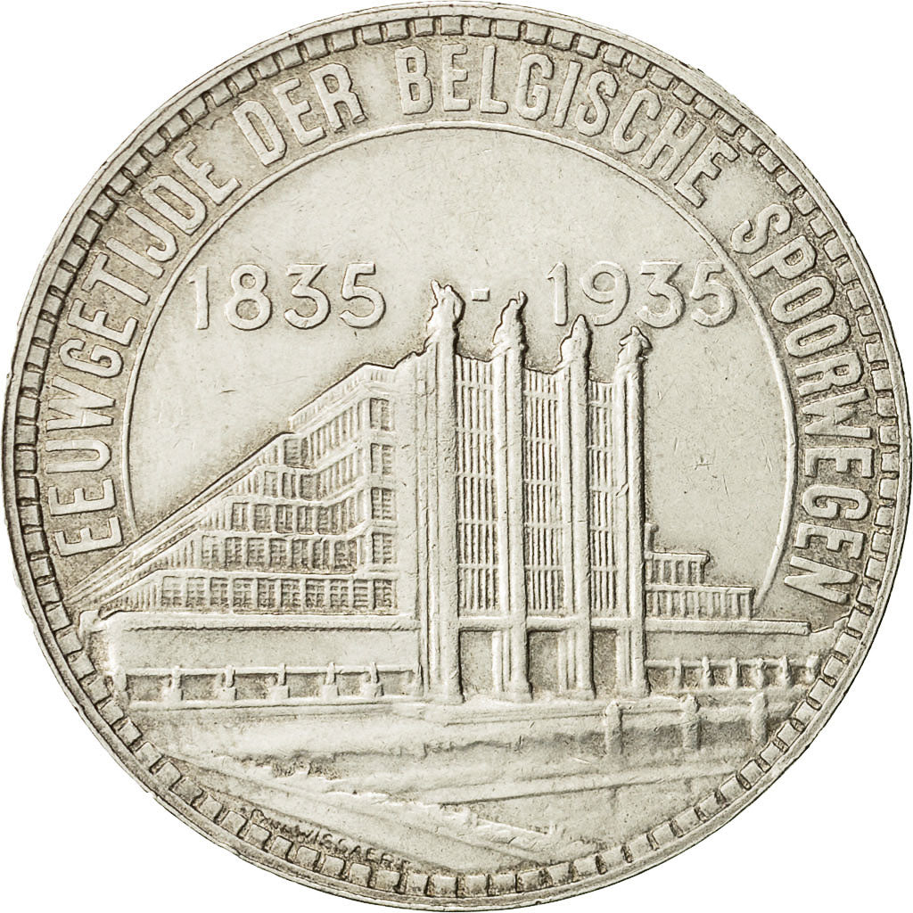 Coin, Belgium, 50 Francs, 50 Frank, 1935, AU(50-53), Silver, KM:107.1