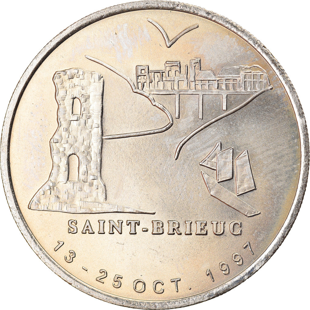 Francia, Token, Euro des Villes, 2 Euro Saint-Brieuc, 1997, SC, Cobre - níquel