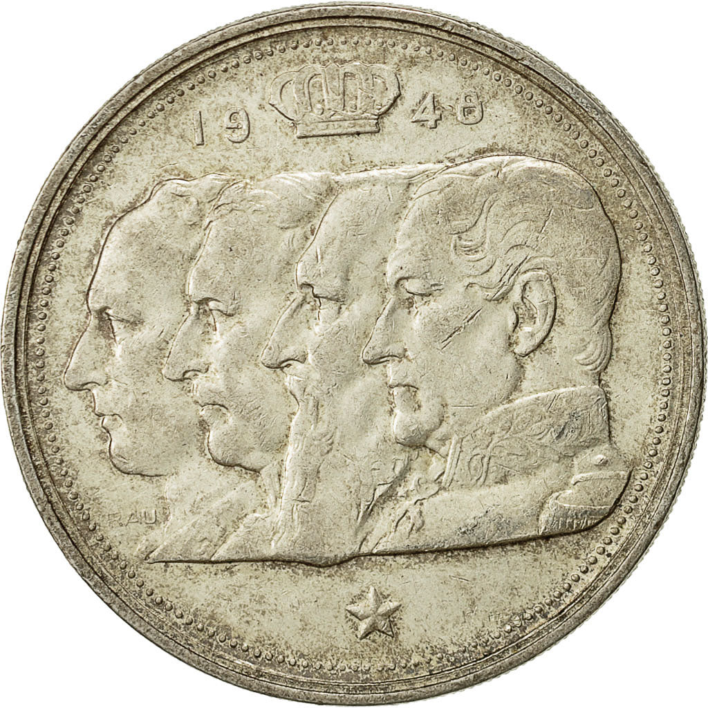 Coin, Belgium, 100 Francs, 100 Frank, 1948, AU(55-58), Silver, KM:139.1