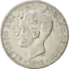 Münze, Spanien, Alfonso XIII, 5 Pesetas, 1898, SS, Silber, KM:707