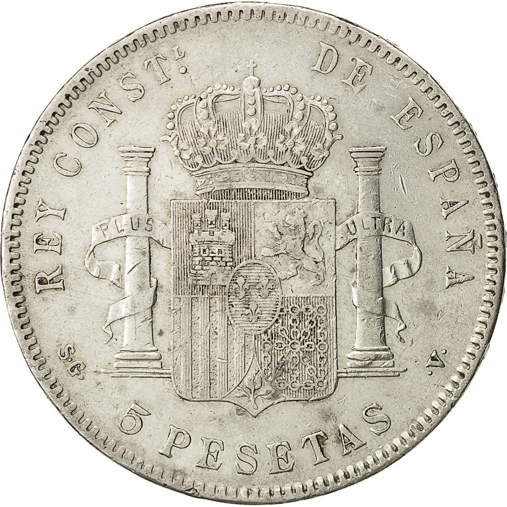 Münze, Spanien, Alfonso XIII, 5 Pesetas, 1898, SS, Silber, KM:707