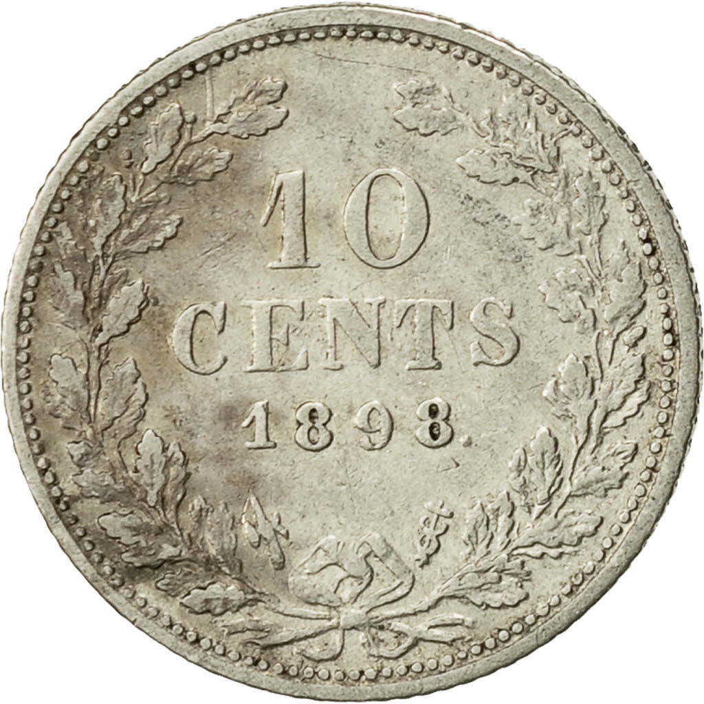 Monnaie, Pays-Bas, Wilhelmina I, 10 Cents, 1898, TB, Argent, KM:119