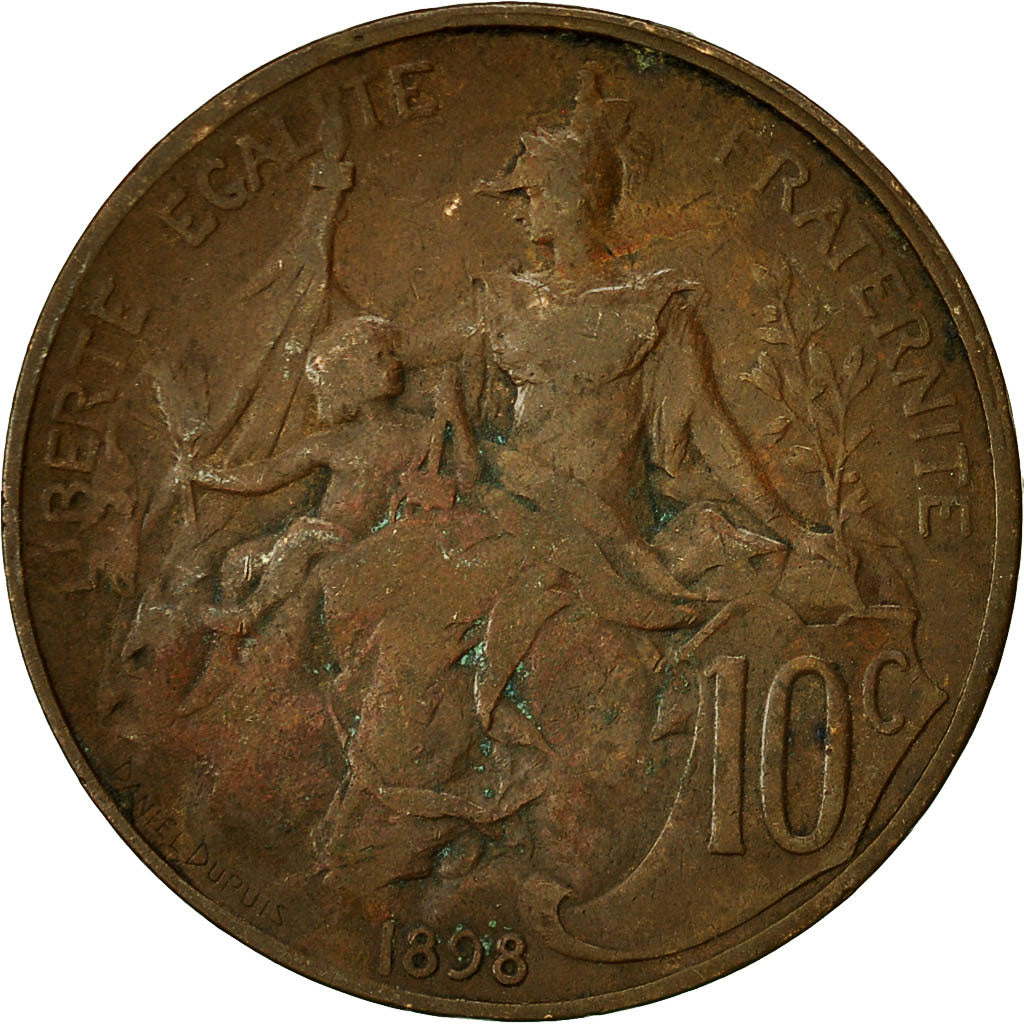 Coin, France, Dupuis, 10 Centimes, 1898, Paris, EF(40-45), Bronze, KM:843