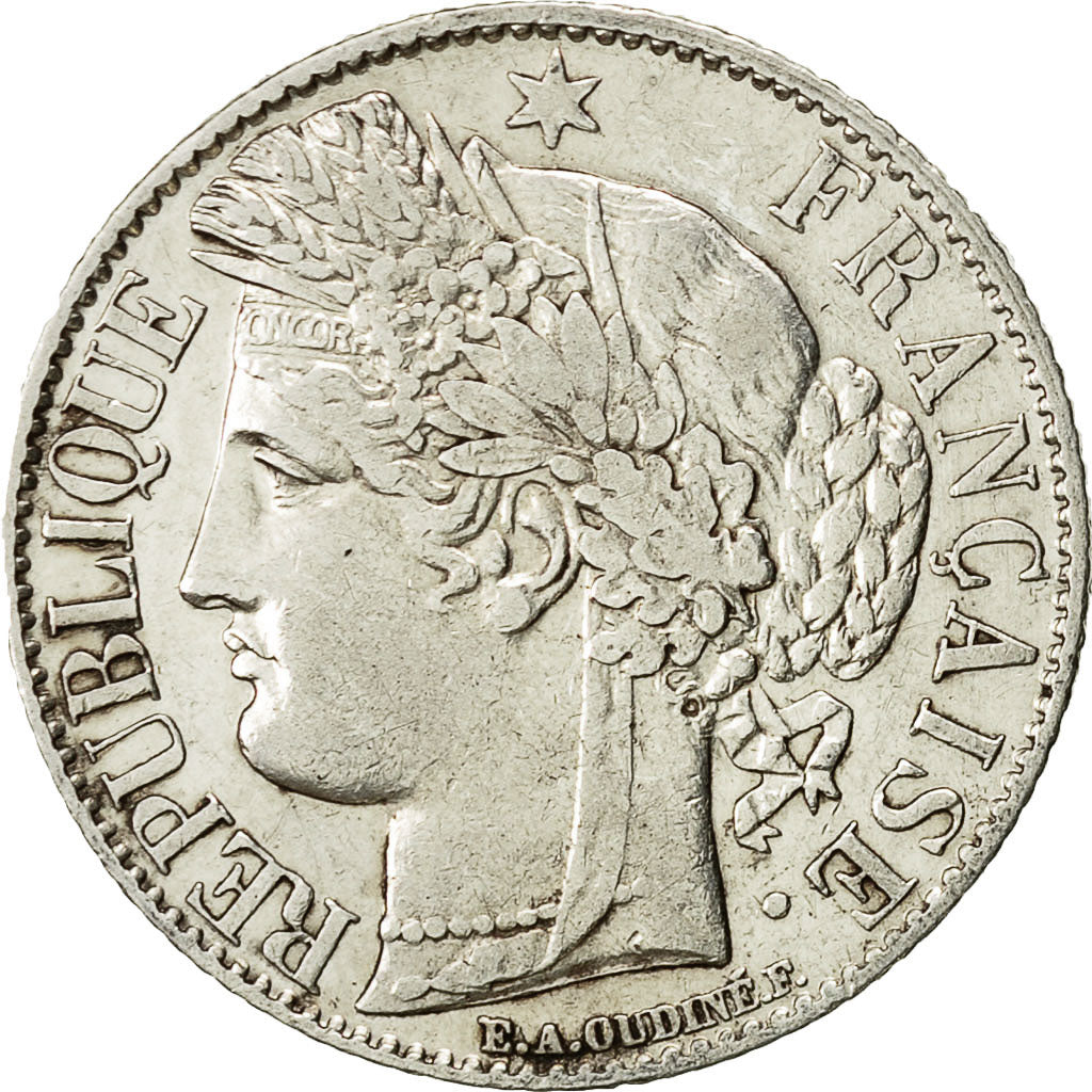 Coin, France, Cérès, Franc, 1887, Paris, EF(40-45), Silver, KM:822.1