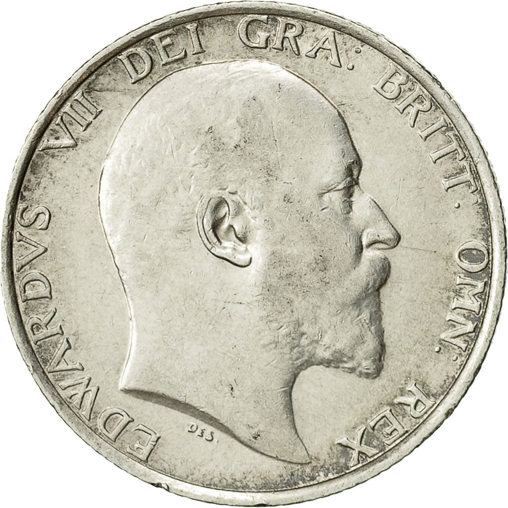 Coin, Great Britain, Edward VII, Shilling, 1910, EF(40-45), Silver, KM:800