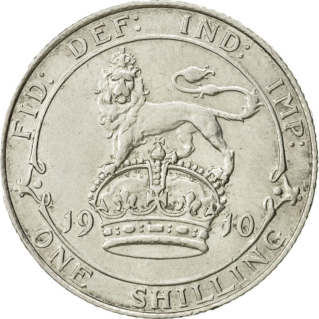 Coin, Great Britain, Edward VII, Shilling, 1910, EF(40-45), Silver, KM:800