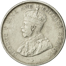 Coin, Ceylon, George V, 50 Cents, 1917, AU(50-53), Silver, KM:109