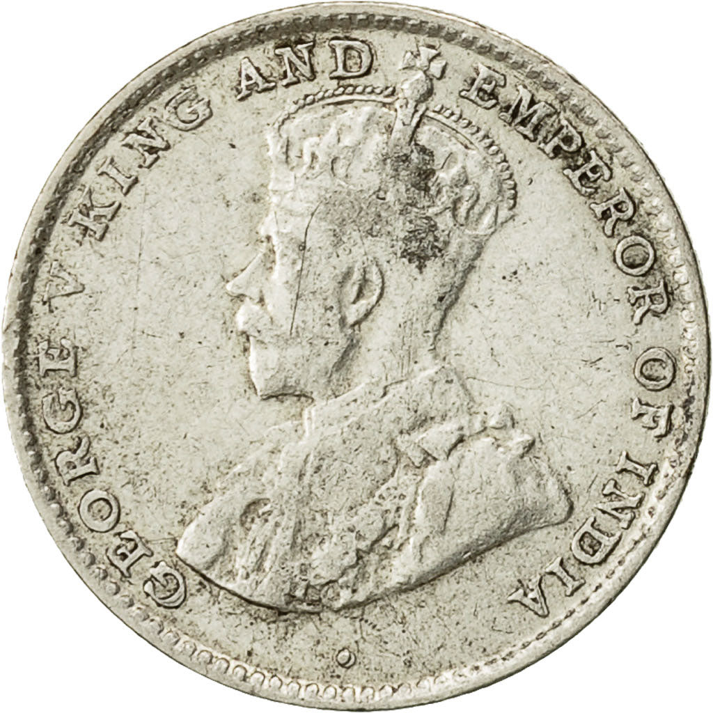 Coin, Ceylon, George V, 10 Cents, 1921, EF(40-45), Silver, KM:104a