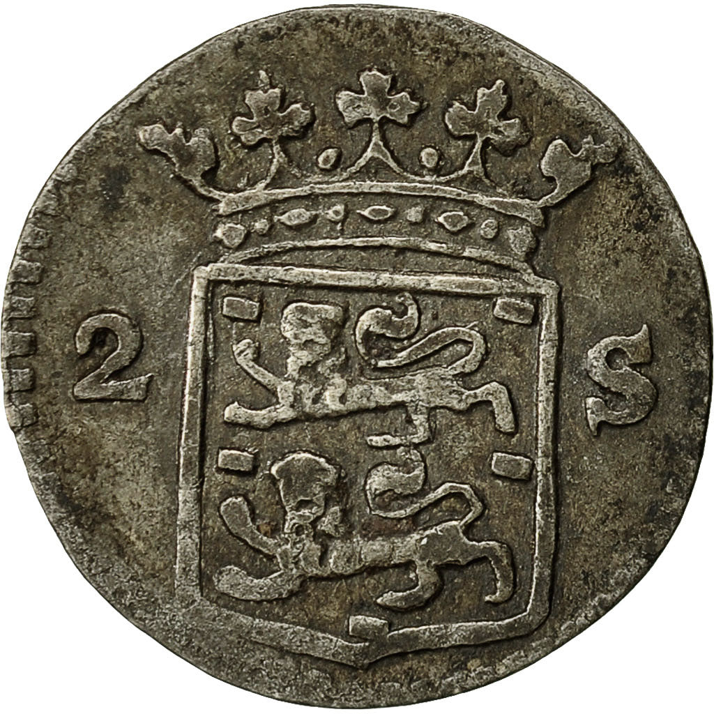 Moneda, Países Bajos, WEST FRIESLAND, 2 Stuivers, Double Wapenstuiver, 1787
