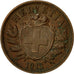 Coin, Switzerland, 2 Rappen, 1912, Bern, AU(50-53), Bronze, KM:4.2