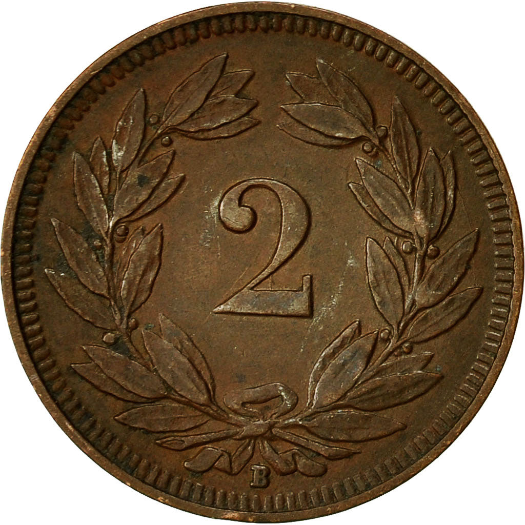 Coin, Switzerland, 2 Rappen, 1912, Bern, AU(50-53), Bronze, KM:4.2