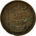 Moneda, Túnez, Muhammad al-Nasir Bey, 10 Centimes, 1907, Paris, MBC, Bronce