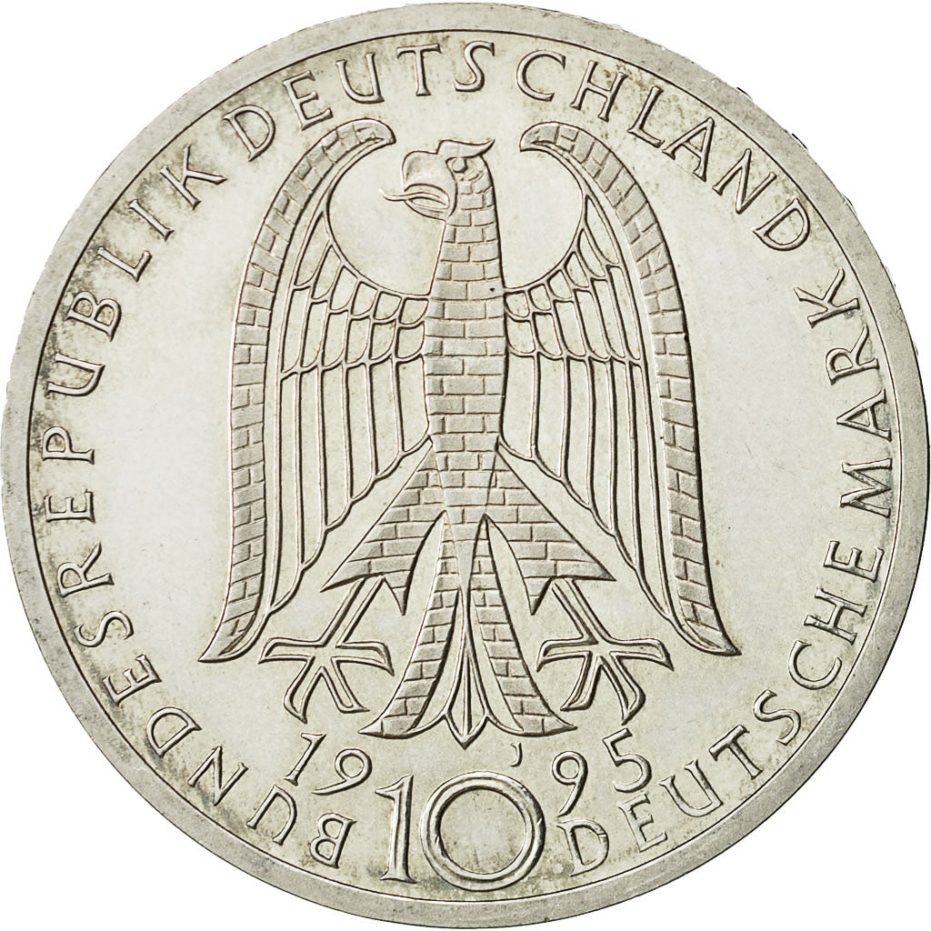 Coin, GERMANY - FEDERAL REPUBLIC, 10 Mark, 1995, Hamburg, Germany, AU(55-58)
