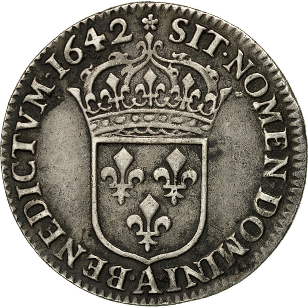 Munten, Frankrijk, Louis XIII, 1/12 Écu, 2e poinçon de Warin, 1642, Paris, Gad46