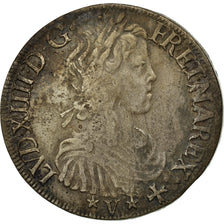 Monnaie, France, Louis XIV, Écu de Navarre à la mèche longue, 1655, Saint Palais