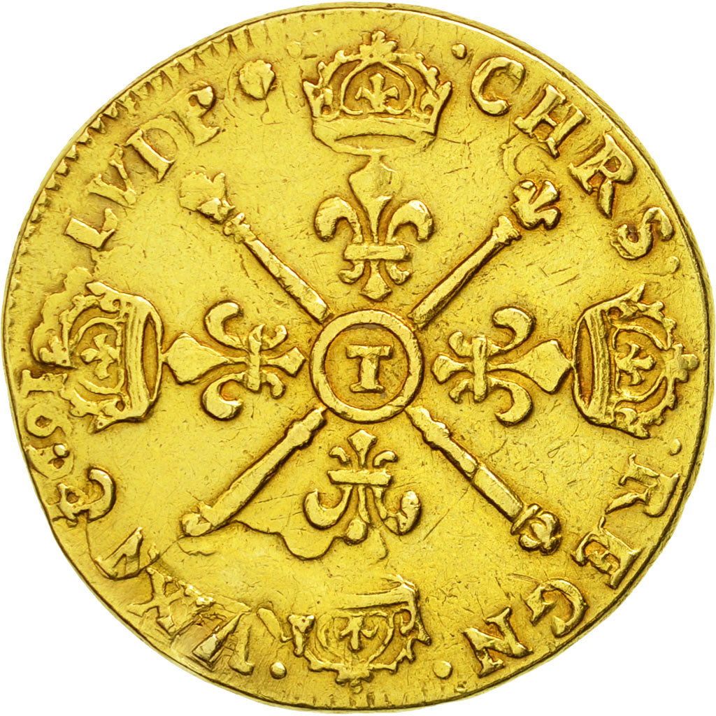 Coin, France, Louis XIV, Louis d'or aux insignes, 1704, Nantes, KM 365.18