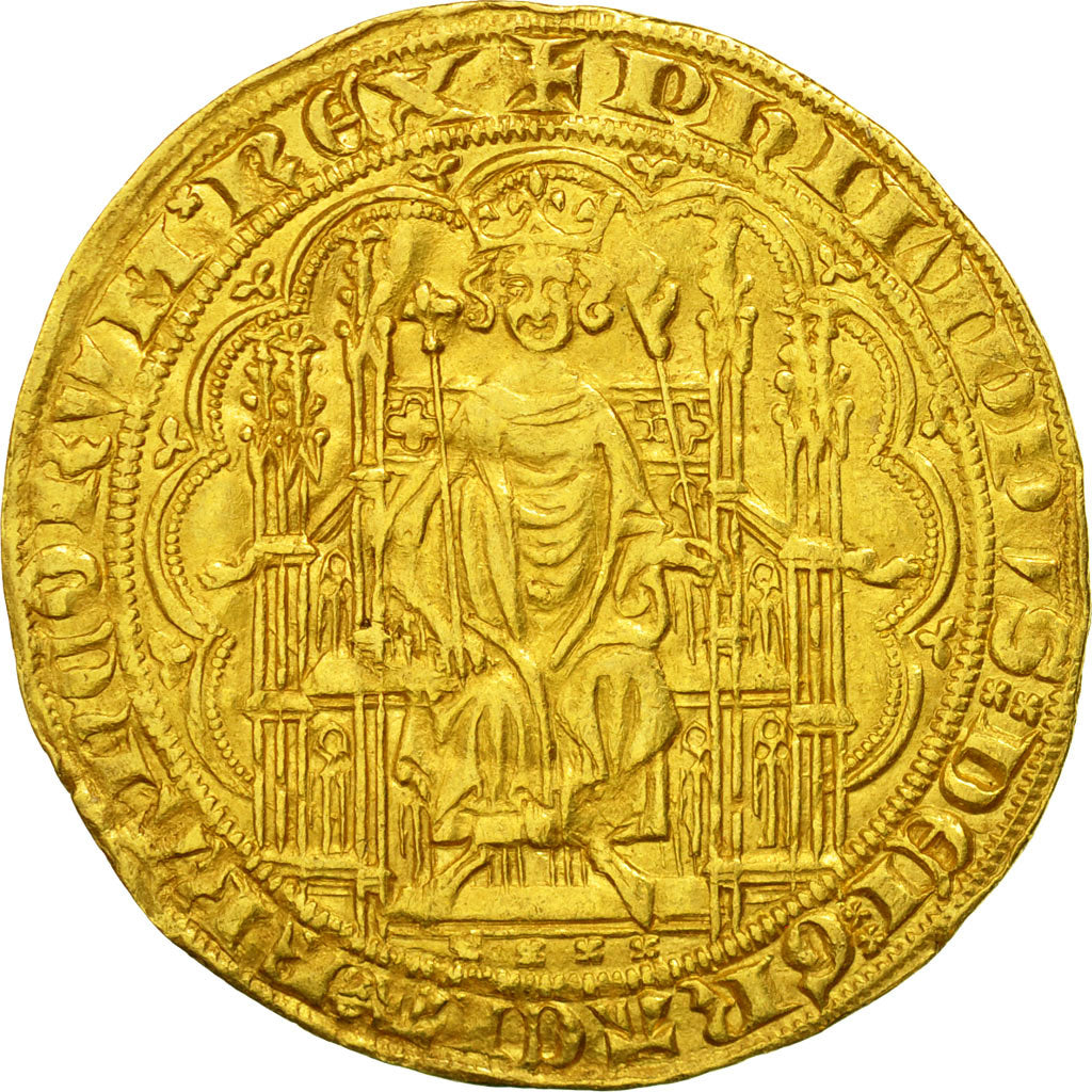 Coin, France, Philippe VI, Chaise d'or, 1346, AU(50-53), Gold, Duplessy:258