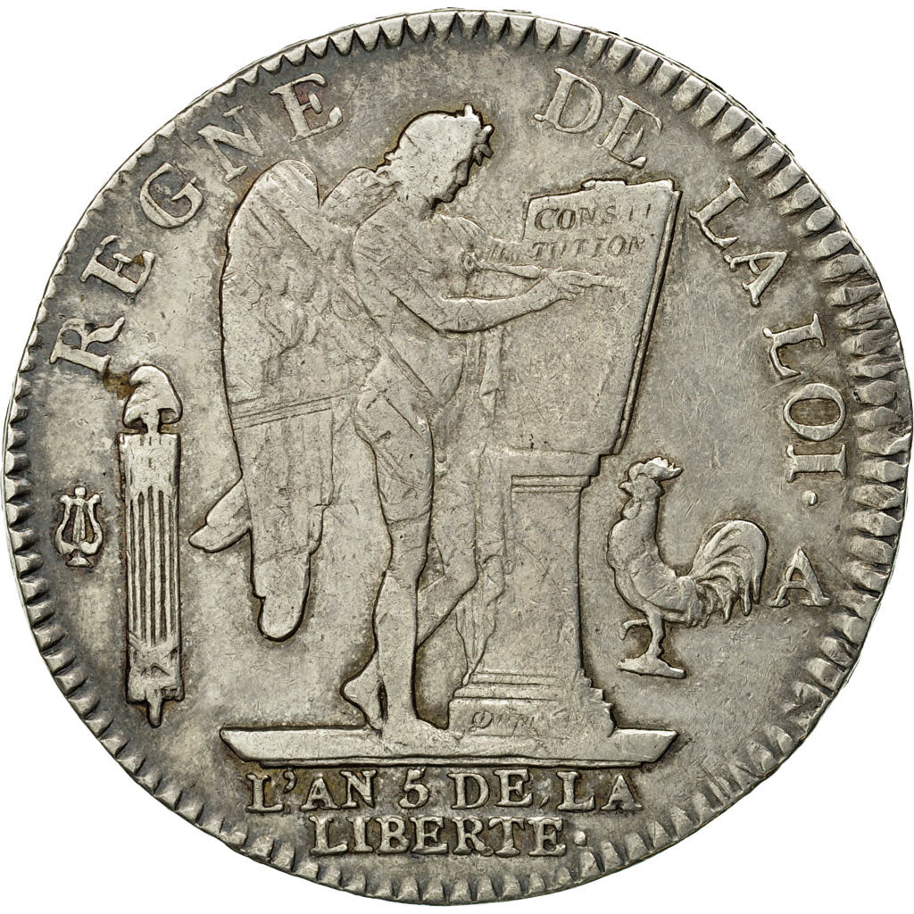 Coin, France, Écu de 6 livres françois, 1793, Paris, VF(30-35), KM 615.1