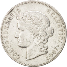 Switzerland, 5 Francs, 1907, Bern, Silver, KM:34