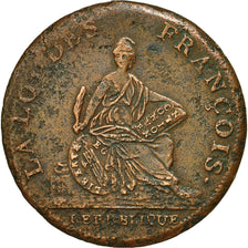 Moneta, Francia, Convention, 2 Sols, 1794, Essai Bernier, BB, Bronzo, Brandon:73