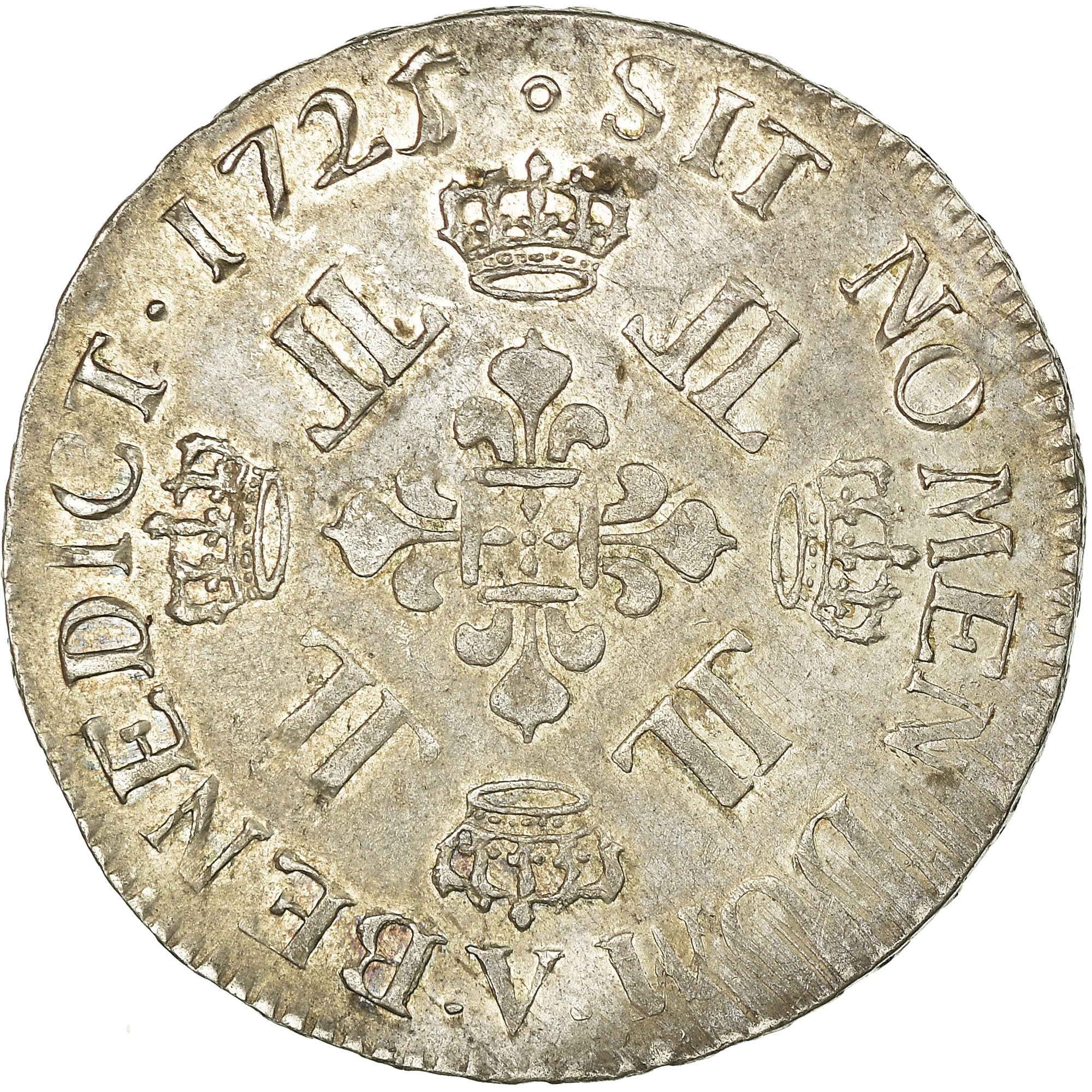 Munten, Frankrijk, Louis XV, 1/2 Ecu, 1725, Troyes, ZF+, Zilver, Gadoury:312