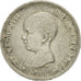 Coin, Spain, Alfonso XIII, Peseta, 1891, Madrid, EF(40-45), Silver, KM:691