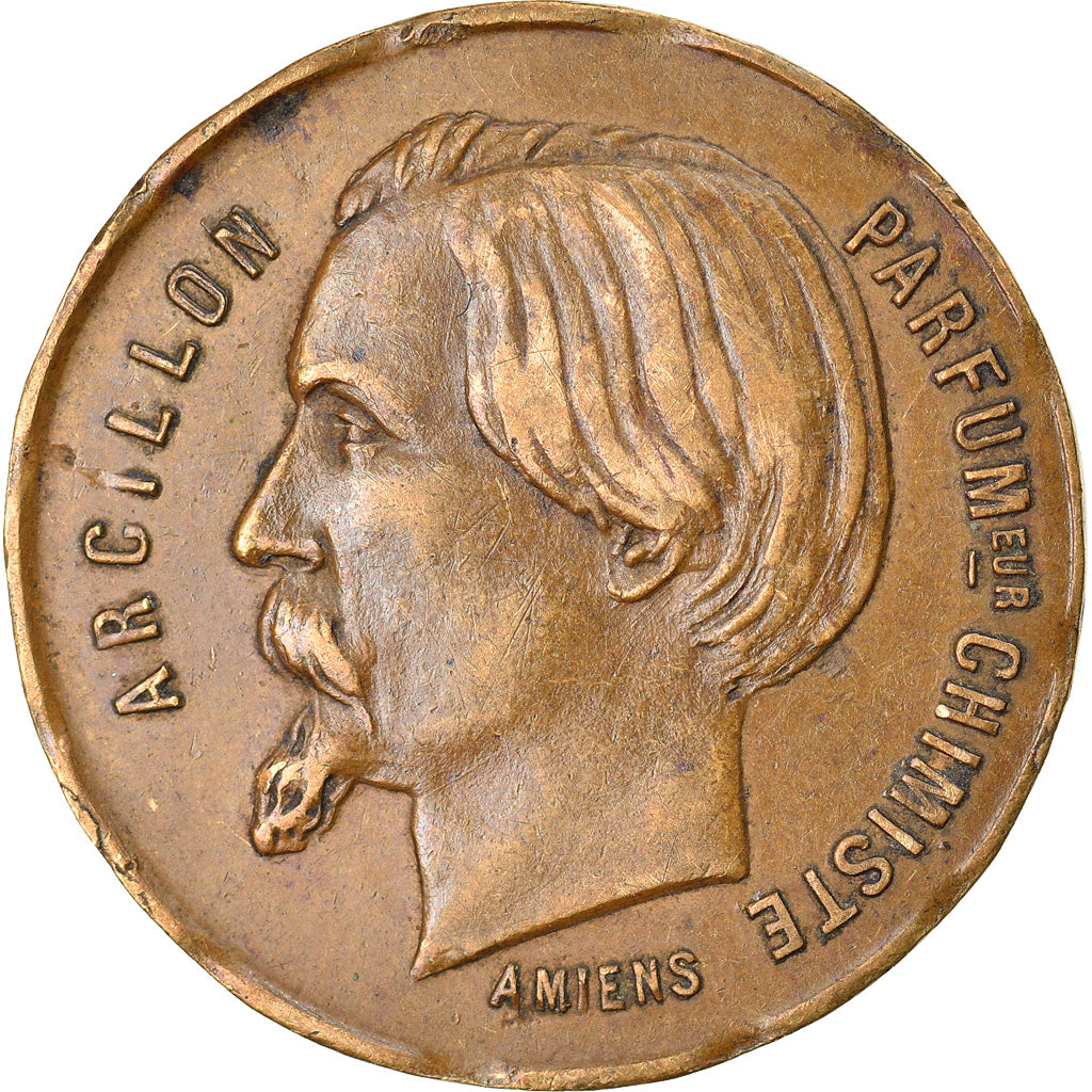 France, Token, Maison Arcillon, Parfumerie Fine, Amiens, AU(50-53), Copper