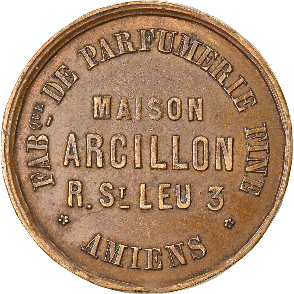 France, Token, Maison Arcillon, Parfumerie Fine, Amiens, AU(50-53), Copper