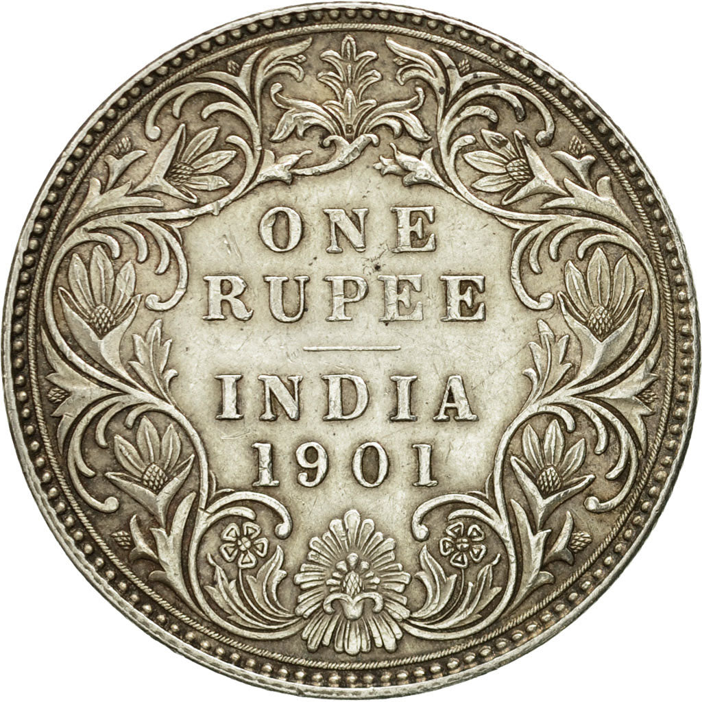 Coin, INDIA-BRITISH, Victoria, Rupee, 1901, EF(40-45), Silver, KM:492