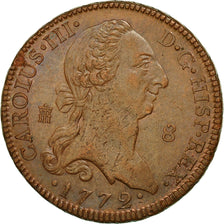 Coin, Spain, Charles III, 8 Maravedis, 1772, Segovia, AU(55-58), Copper