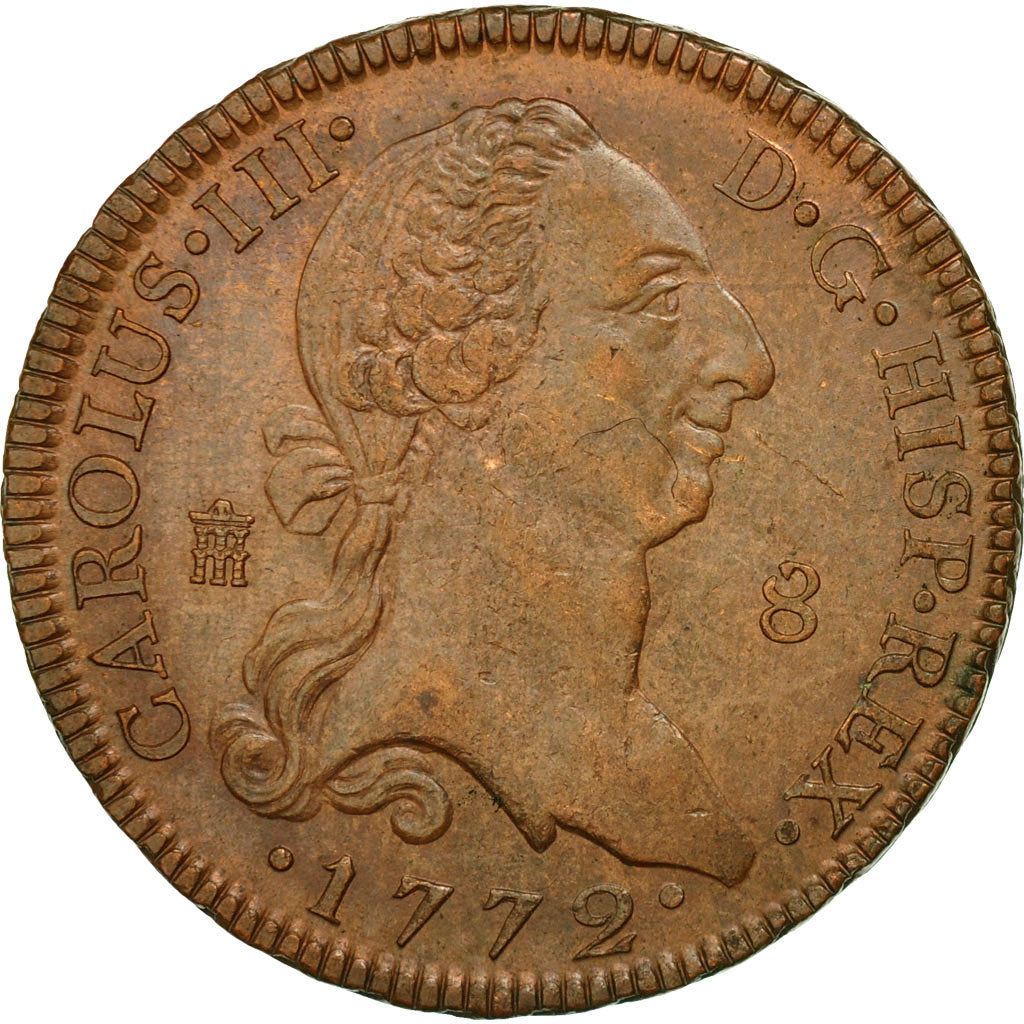 Moneda, España, Charles III, 8 Maravedis, 1772, Segovia, EBC, Cobre, KM:408.2