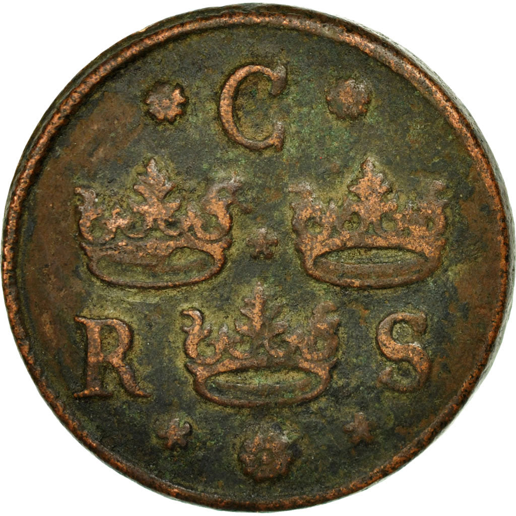 Coin, Sweden, 1/4 Ore, 1634, Nykoping, VF(20-25), Copper, KM:152.1