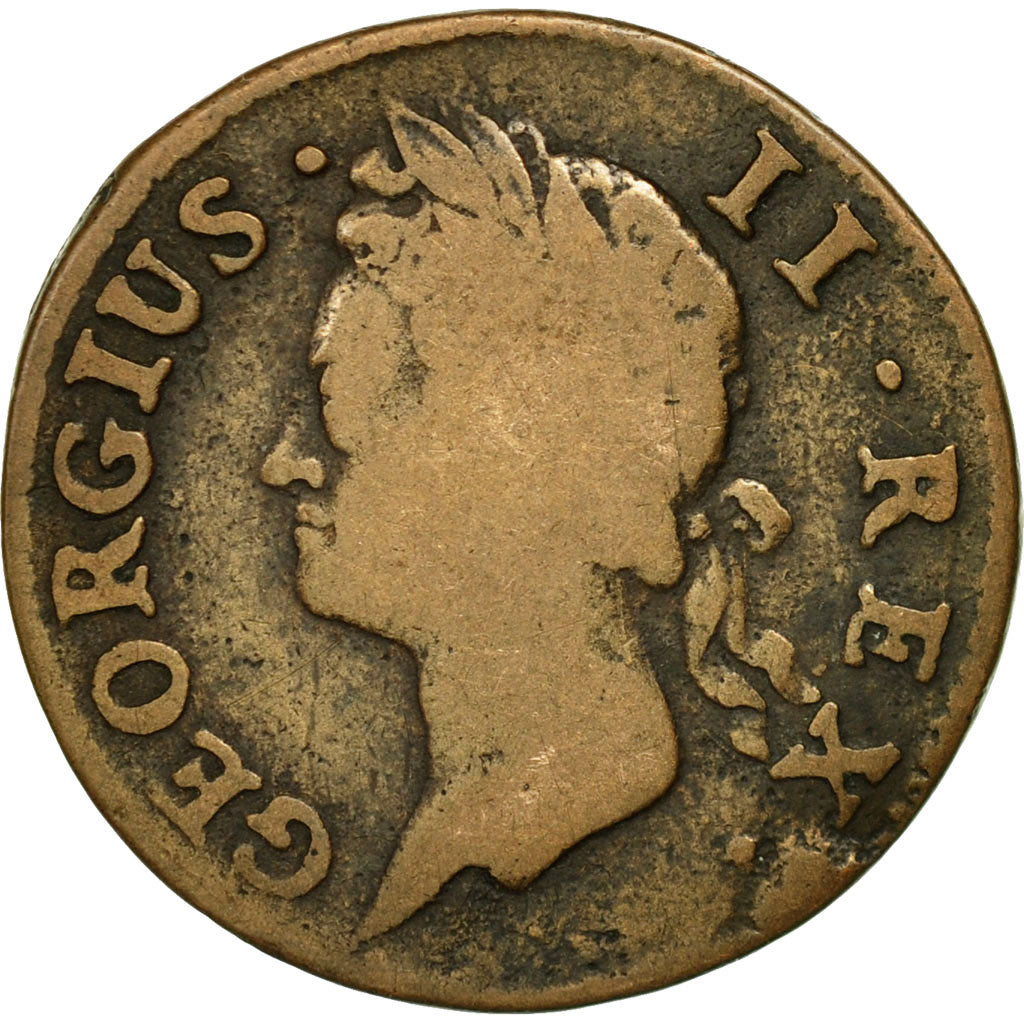 Coin, Ireland, 1/2 Penny, 1742, VF(20-25), Copper, KM:130.1