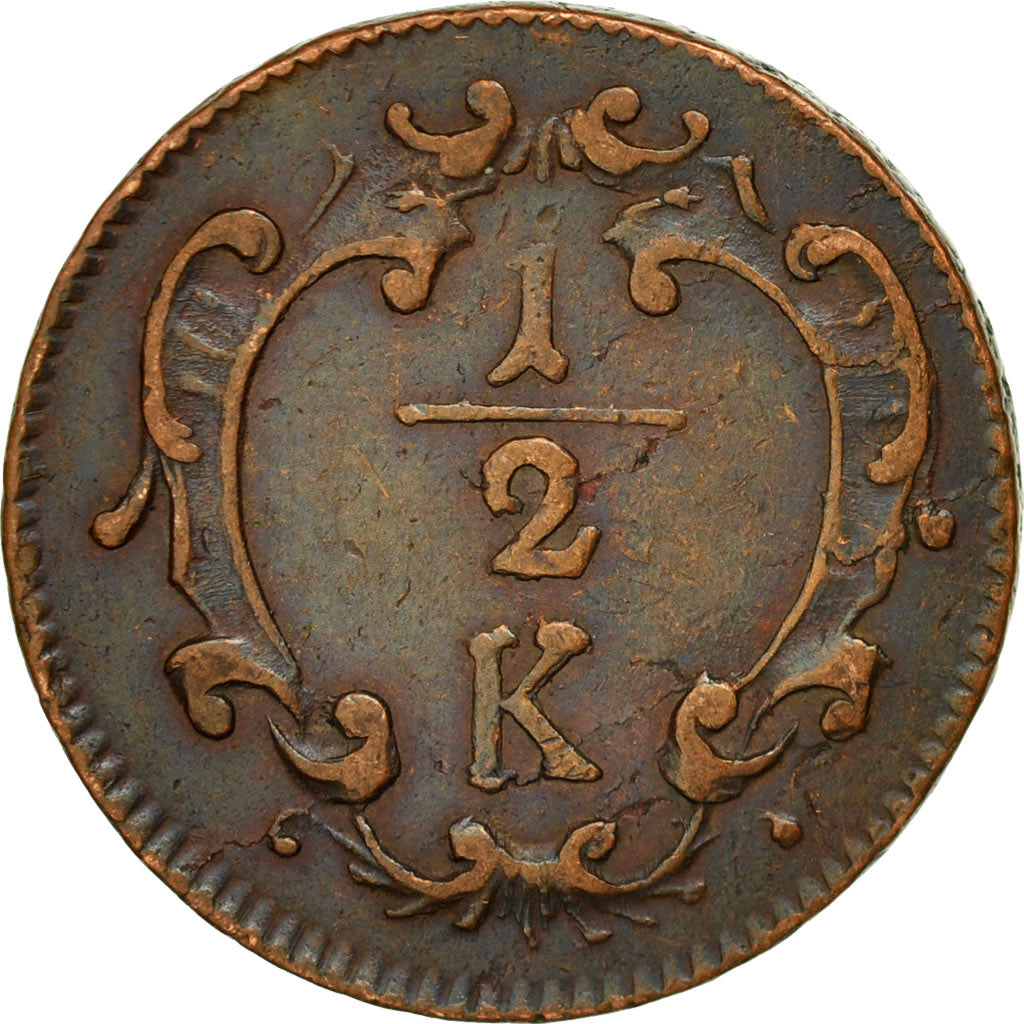Münze, Österreich, Maria Theresa, 1/2 Kreuzer, Undated (1760), S+, Kupfer
