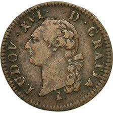 Monnaie, France, Louis XVI, Sol ou sou, 1791, Paris, TB+, Cuivre, Gadoury 350