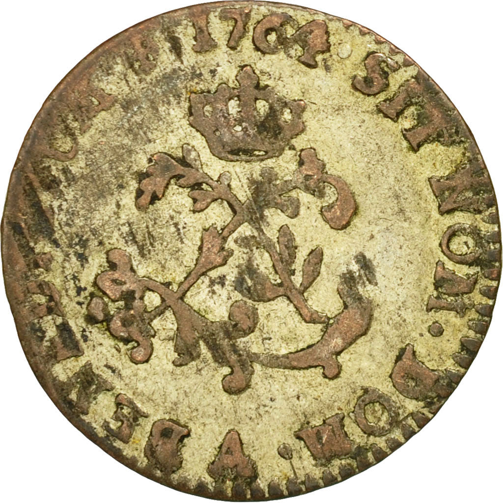 Monnaie, France, Louis XV, Double sol (2 sous) en billon, 2 Sols, 1764, Paris