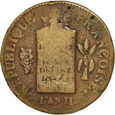 Münze, Frankreich, 2 sols aux balances daté, 2 Sols, 1793, Strasbourg, SGE